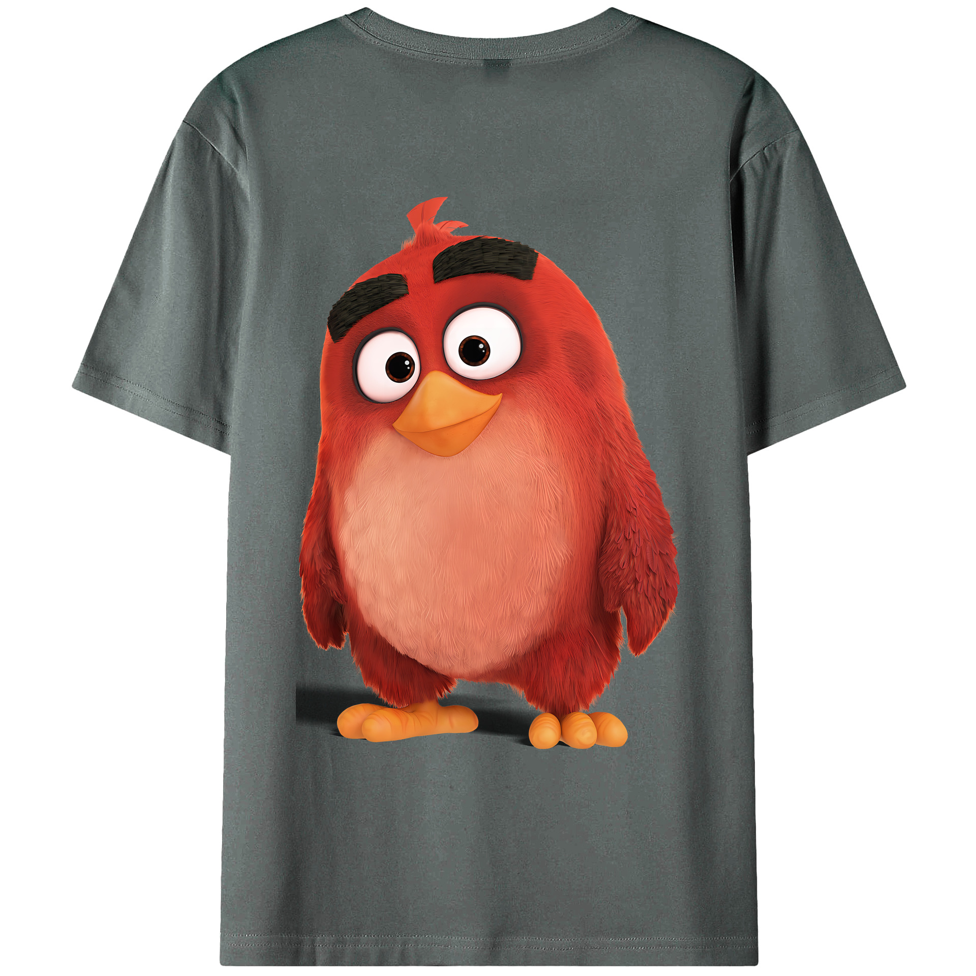 （画像用） Angry Birds アングリーバード 綿100％ メンズ半袖Tシャツ（バックプリント） 通気性